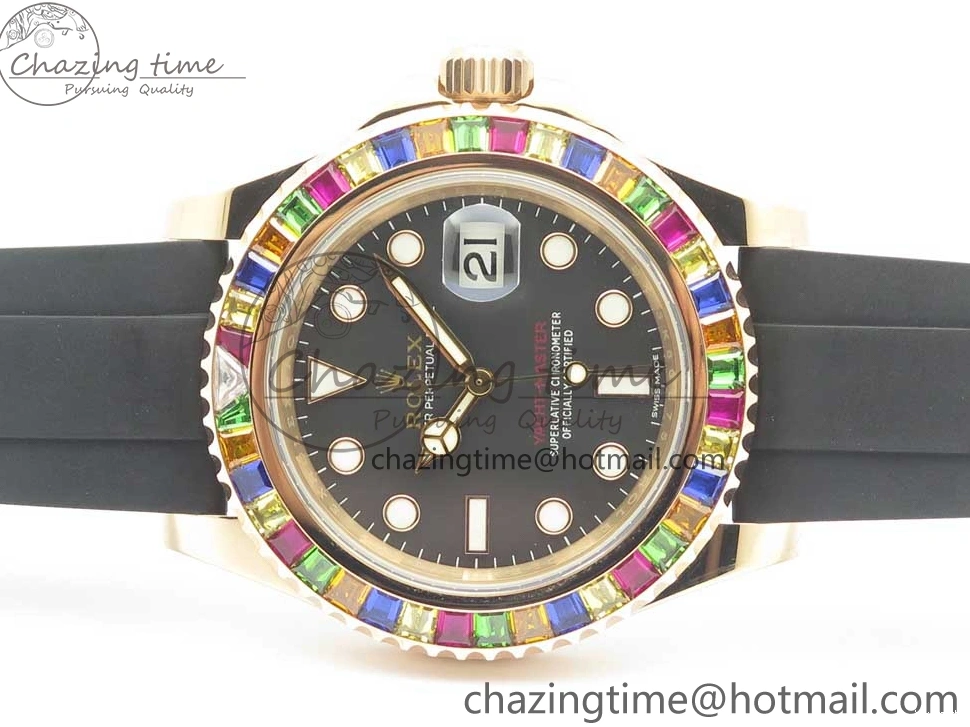 Noob Extra Edition (Free Black Strap) Yacht-Master Rubber 904L On Strap 116695SATS 40 Best 1:1 Case 1231